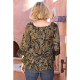 Lace Trim Bell Sleeve Blouse - Wild Skyes