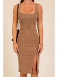 Rodeo Night Out Midi Stretchy Denim Dress