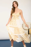 Multi-Checkered Pattern Spaghetti Strap Midi Dress
