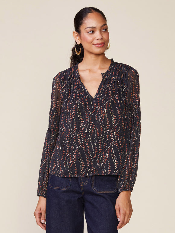 Foil Print Fem Blouse