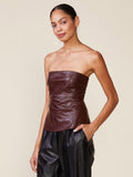 Crinkle Pleather Strapless Top - Wild Skyes