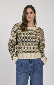 Rural Nordic Pattern Pullover Sweater