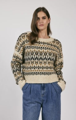 Rural Nordic Pattern Pullover Sweater