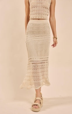 DYA CROCHET KNIT MIDI SKIRT