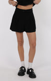 MY HEART CREPE PLEAT FRONT BELTED SHORT