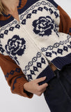SWEET ROSE JACQUARD ZIP SWEATER JACKET