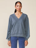 WASHED KNIT V-NECK PULLOVER - Wild Skyes
