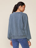 WASHED KNIT V-NECK PULLOVER - Wild Skyes