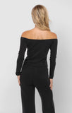 HUSTLE OFF SHOULDER KNIT TOP