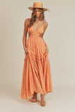 CUT OUT WAIST AND BACK DETAILED MAXI DRESS - Wild Skyes