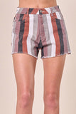 Multi Striped Print Shorts - Wild Skyes
