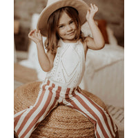 BLAKELY BOHO BELL BOTTOMS - BRICK RED STRIPES - Wild Skyes