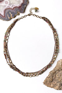 Anne Vaughan Designs Jewelry - Mauve 21-23" Czech Glass, Crystal, Lepidolite Quartz Multistrand Necklace