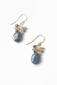 Anne Vaughan Designs Jewelry - Ripple Kyanite, Gold Cluster Earrings