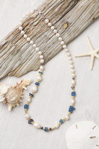 Anne Vaughan Designs Jewelry - Seaside 19.75-21.75" Gemstone and Pearl Collage Necklace