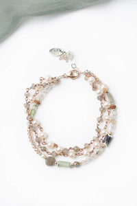 Anne Vaughan Designs Jewelry - Rosebud 7.5-8.5" Rutilated Quartz, Iolite, Labradorite Simple Bracelet