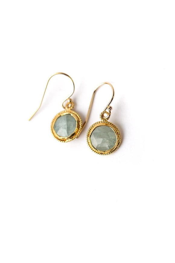 Anne Vaughan Designs Jewelry - Serenity Simple Aquamarine Bezel Earrings