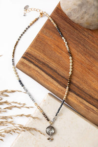 Anne Vaughan Designs Jewelry - Silver & Gold 17.5-19.5" Crystal, Czech Glass Simple Necklace