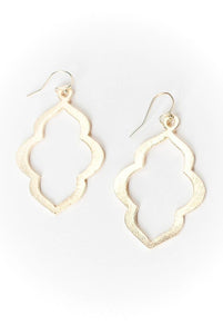 Anne Vaughan Designs Jewelry - Tranquil Gardens Matte Gold Quatrefoil Earrings