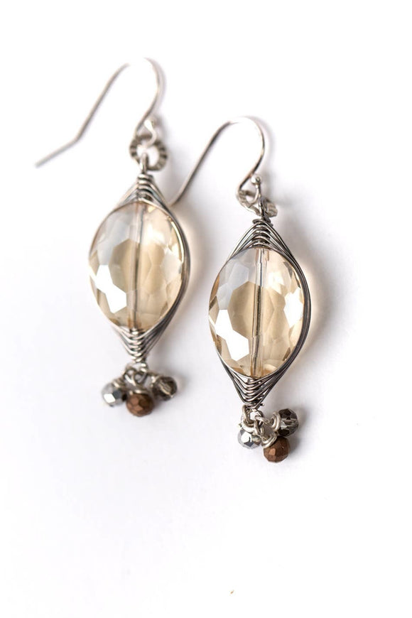 Anne Vaughan Designs Jewelry - Windsor Castle Crystal Herringbone Dangle Earrings