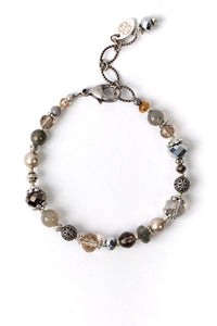 Anne Vaughan Designs Jewelry - Windsor Castle 7-8.5" Crystal, Smoky Quartz, Labradorite Simple Bracelet