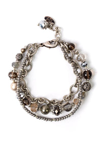 Anne Vaughan Designs Jewelry - Windsor Castle 7.5-8" Crystal, Pyrite, Labradorite Multistrand Bracelet