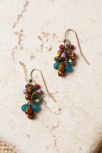 Anne Vaughan Designs Jewelry - Bohemia Apatite Crystal Czech Glass Cluster Earrings