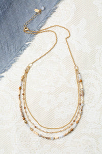 Anne Vaughan Designs Jewelry - Blue Lace 23-25" Blue Lace, Pearl, Onyx Multistrand Necklace