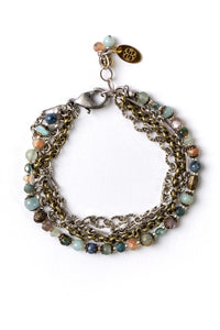 Anne Vaughan Designs Jewelry - Courage 7.5-8.5" Amazonite, Green Aventurine, Czech Glass Multistrand Bracelet