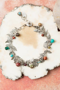 Anne Vaughan Designs Jewelry - Lakeside 7.5-8.5" Turquoise, Czech Glass Charm Bracelet