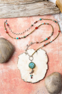 Anne Vaughan Designs Jewelry - Lakeside 17 or 33.5" Turquoise, Crystal Collage Necklace