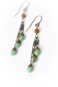 Anne Vaughan Designs Jewelry - Rustic Creek Czech Glass Briolette Dangle Earrings