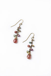 Anne Vaughan Designs Jewelry - Mauve Czech Glass, Strawberry Quartz Cluster Earrings