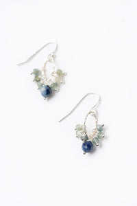 Anne Vaughan Designs Jewelry - Ripple Green Moss, Kyanite, Silver Cluster Earrings